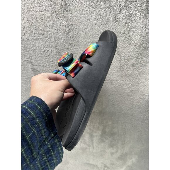 Chaco Women’s Size 7 Chillos Slide Sandals Tie-Dye Black Comfort Water Shoes - Picture 5 of 9